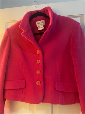 Express  Vintage Hot Pink Cropped  Jacket Fleeceblend